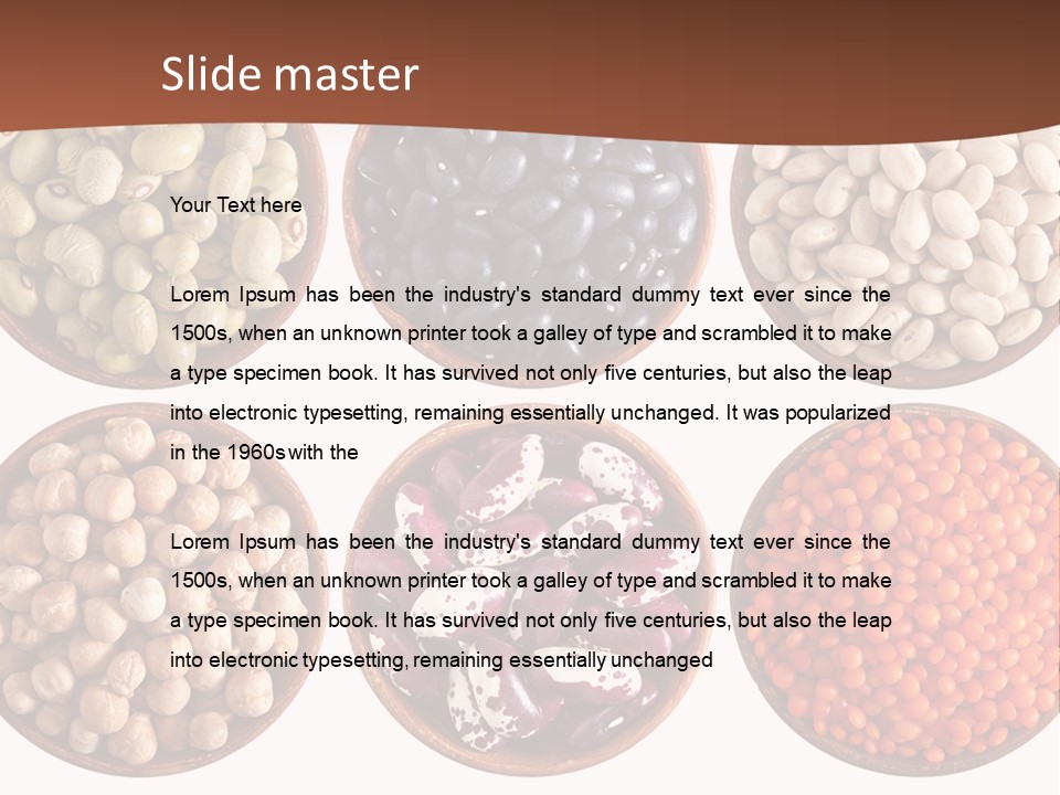 Food Lentils Wood PowerPoint Template