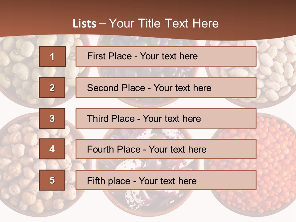 Food Lentils Wood PowerPoint Template