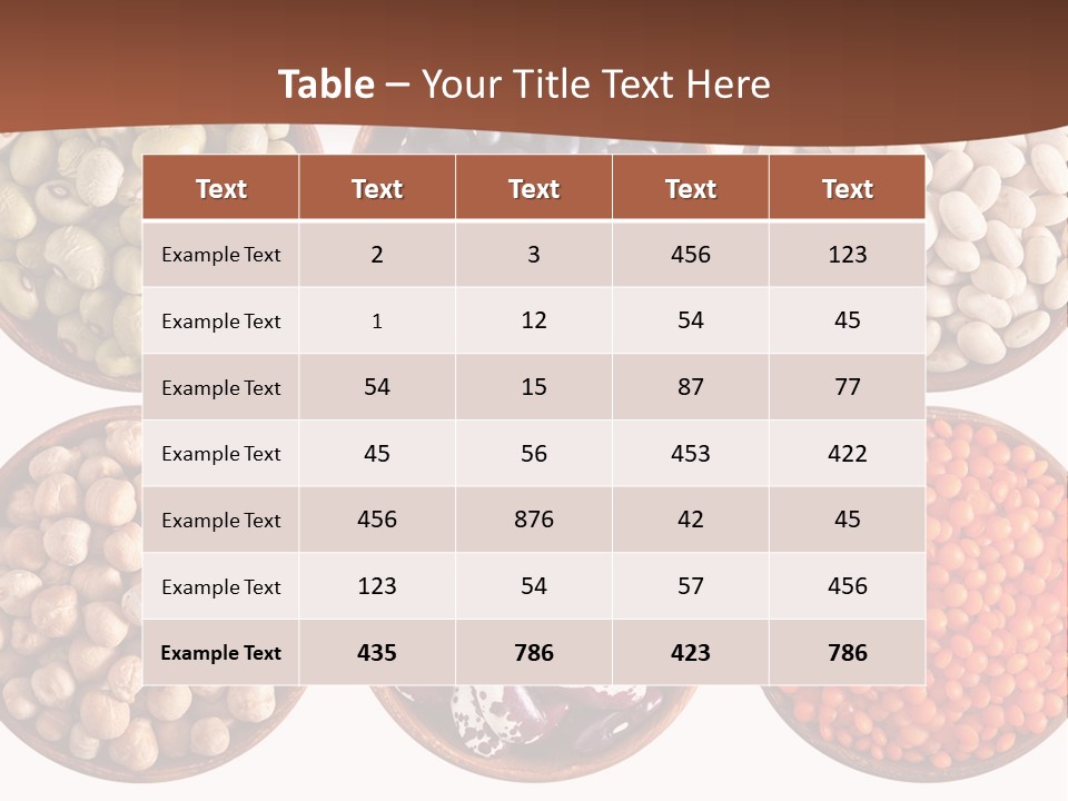 Food Lentils Wood PowerPoint Template