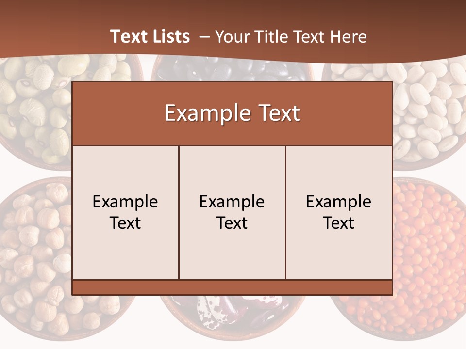 Food Lentils Wood PowerPoint Template