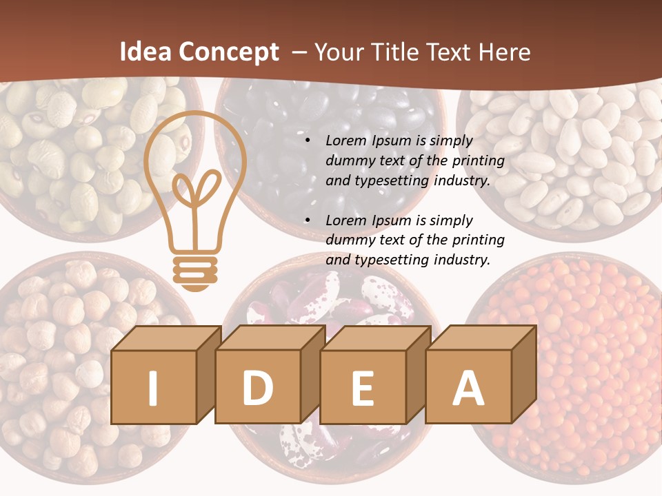 Food Lentils Wood PowerPoint Template