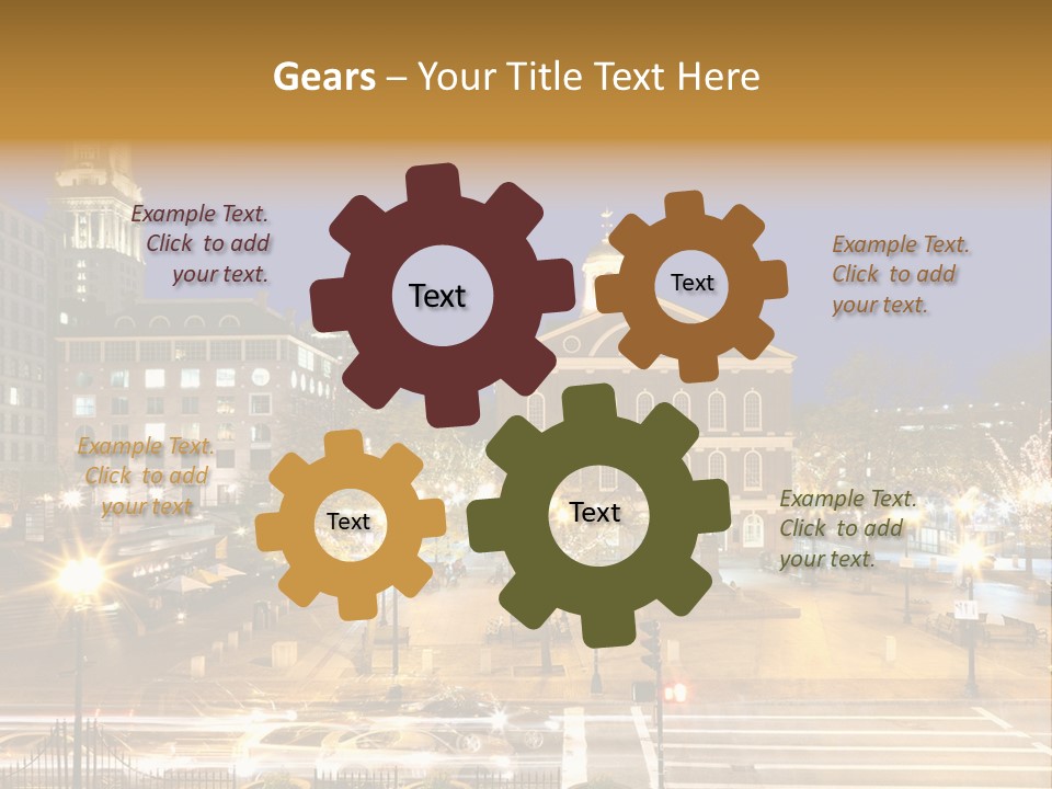 A Large Building With A Clock Tower In The Middle Of It PowerPoint Template