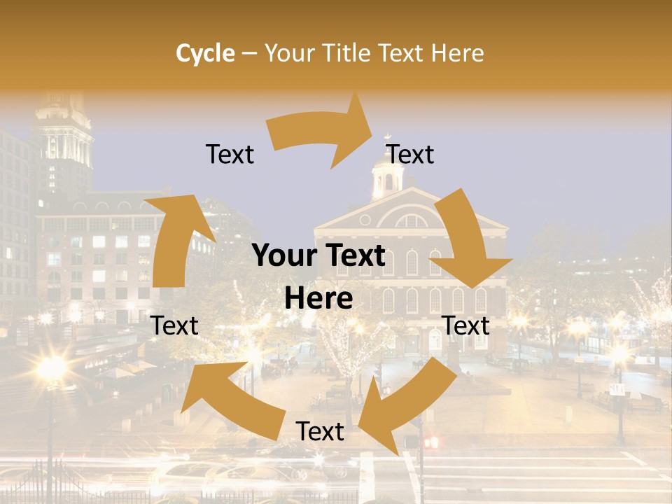 A Large Building With A Clock Tower In The Middle Of It PowerPoint Template