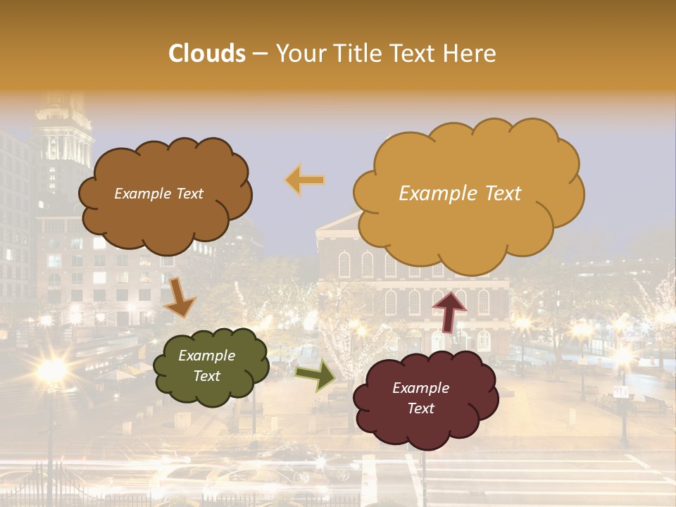 A Large Building With A Clock Tower In The Middle Of It PowerPoint Template