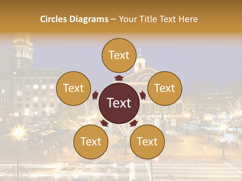 A Large Building With A Clock Tower In The Middle Of It PowerPoint Template