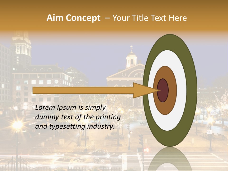 A Large Building With A Clock Tower In The Middle Of It PowerPoint Template