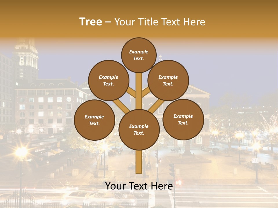 A Large Building With A Clock Tower In The Middle Of It PowerPoint Template