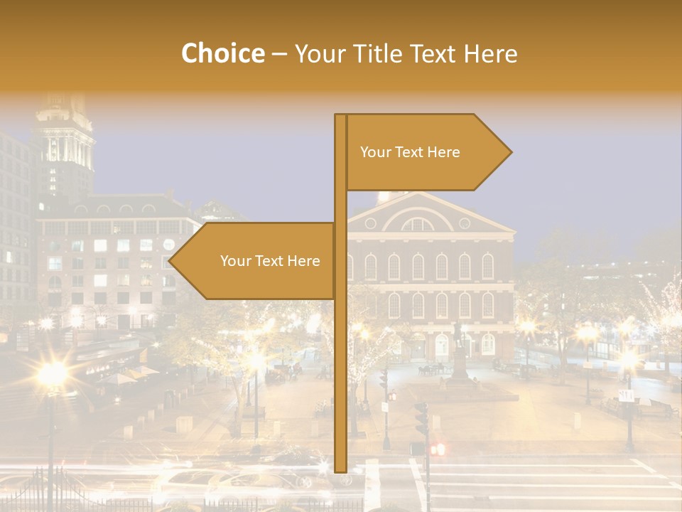 A Large Building With A Clock Tower In The Middle Of It PowerPoint Template