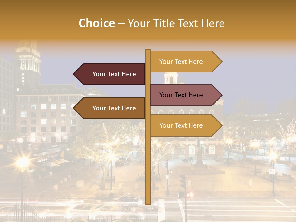 A Large Building With A Clock Tower In The Middle Of It PowerPoint Template