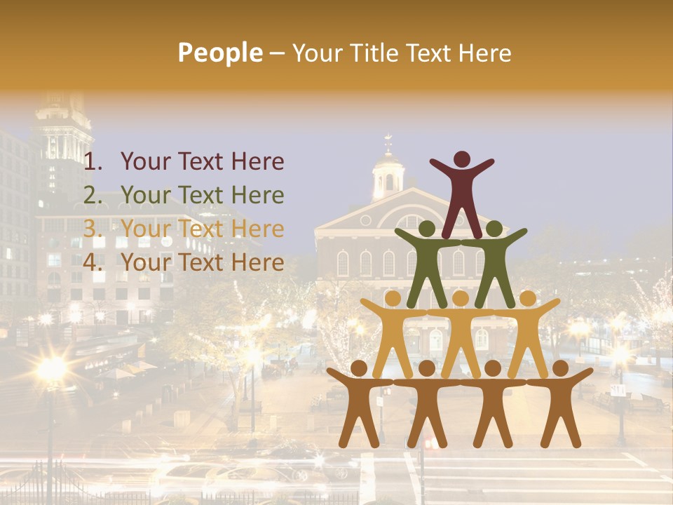 A Large Building With A Clock Tower In The Middle Of It PowerPoint Template