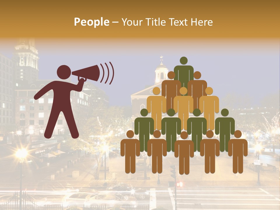 A Large Building With A Clock Tower In The Middle Of It PowerPoint Template