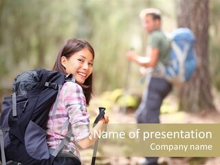 Summer Hiking Couple Outside PowerPoint Template