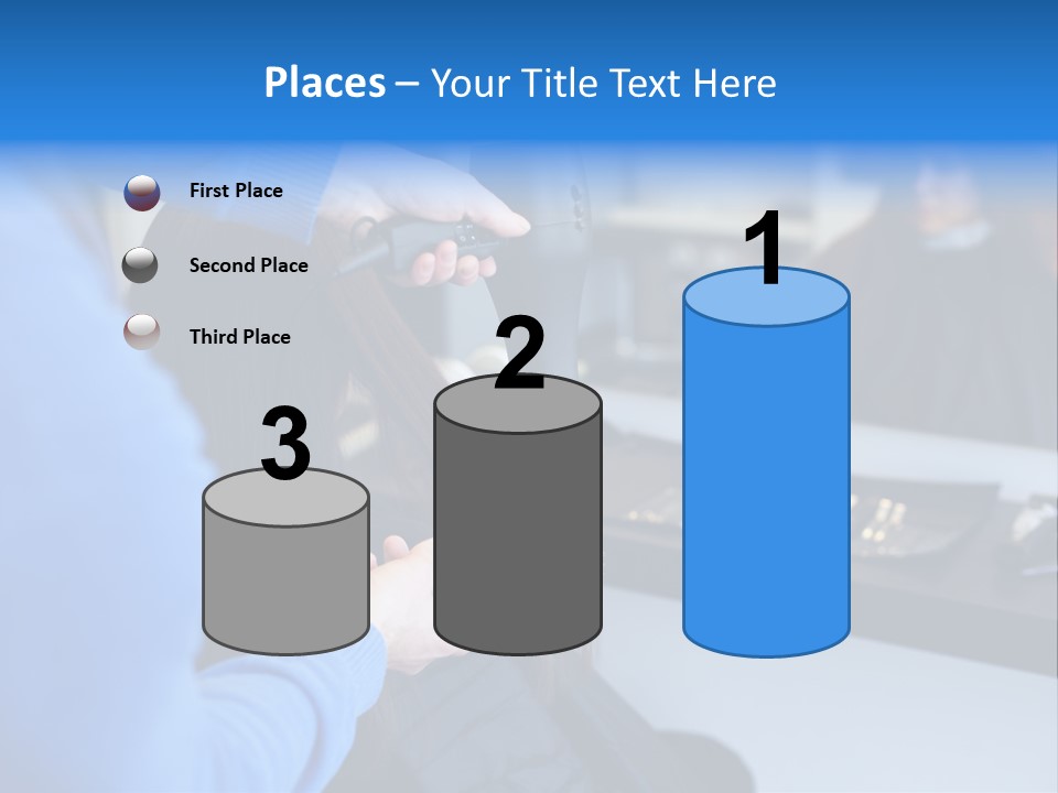 A Woman Blow Drying Her Hair In A Salon PowerPoint Template