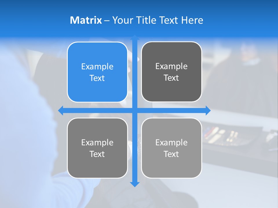 A Woman Blow Drying Her Hair In A Salon PowerPoint Template