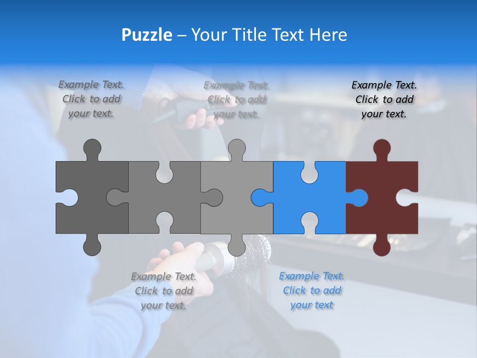 A Woman Blow Drying Her Hair In A Salon PowerPoint Template