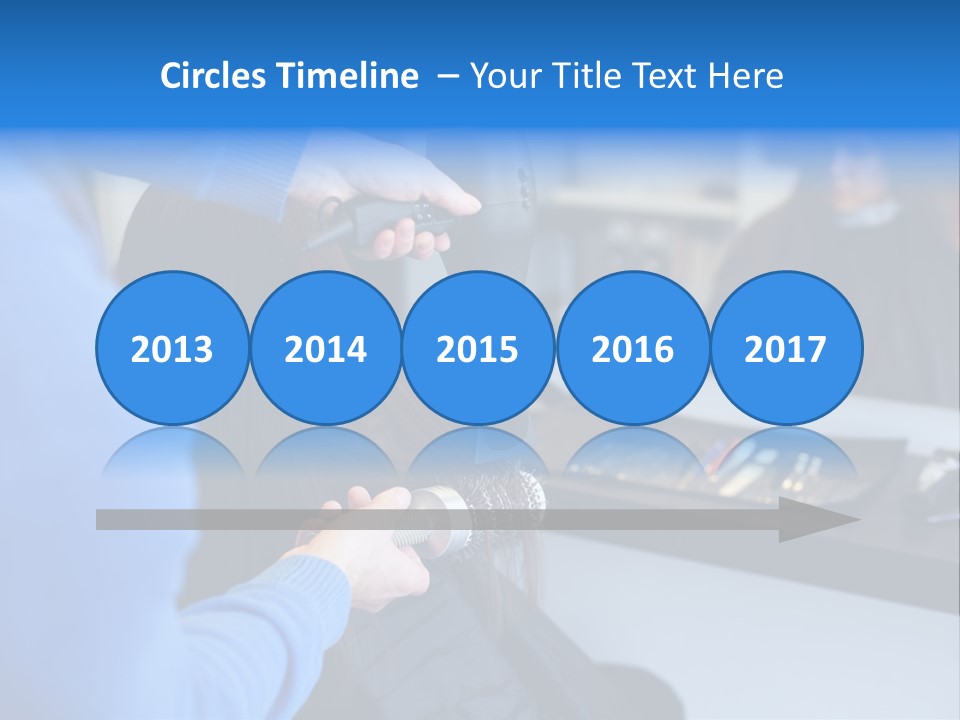 A Woman Blow Drying Her Hair In A Salon PowerPoint Template