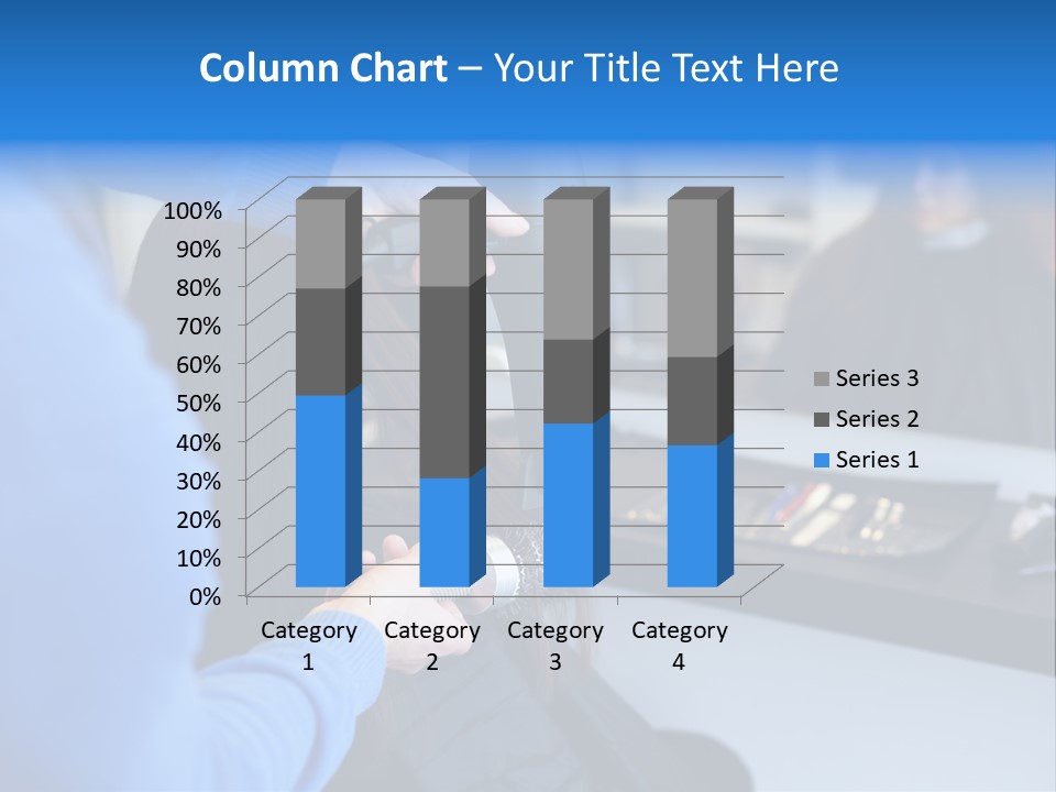 A Woman Blow Drying Her Hair In A Salon PowerPoint Template