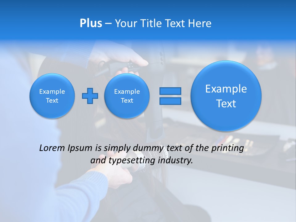 A Woman Blow Drying Her Hair In A Salon PowerPoint Template