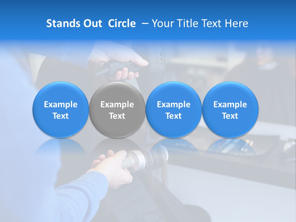 A Woman Blow Drying Her Hair In A Salon PowerPoint Template