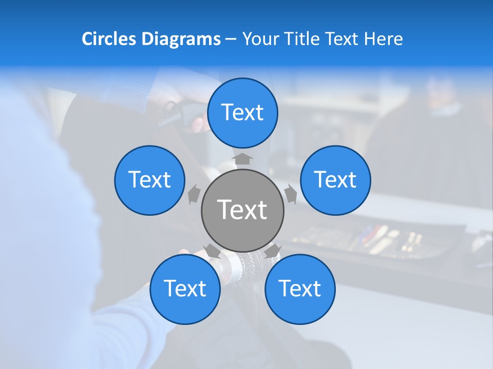 A Woman Blow Drying Her Hair In A Salon PowerPoint Template