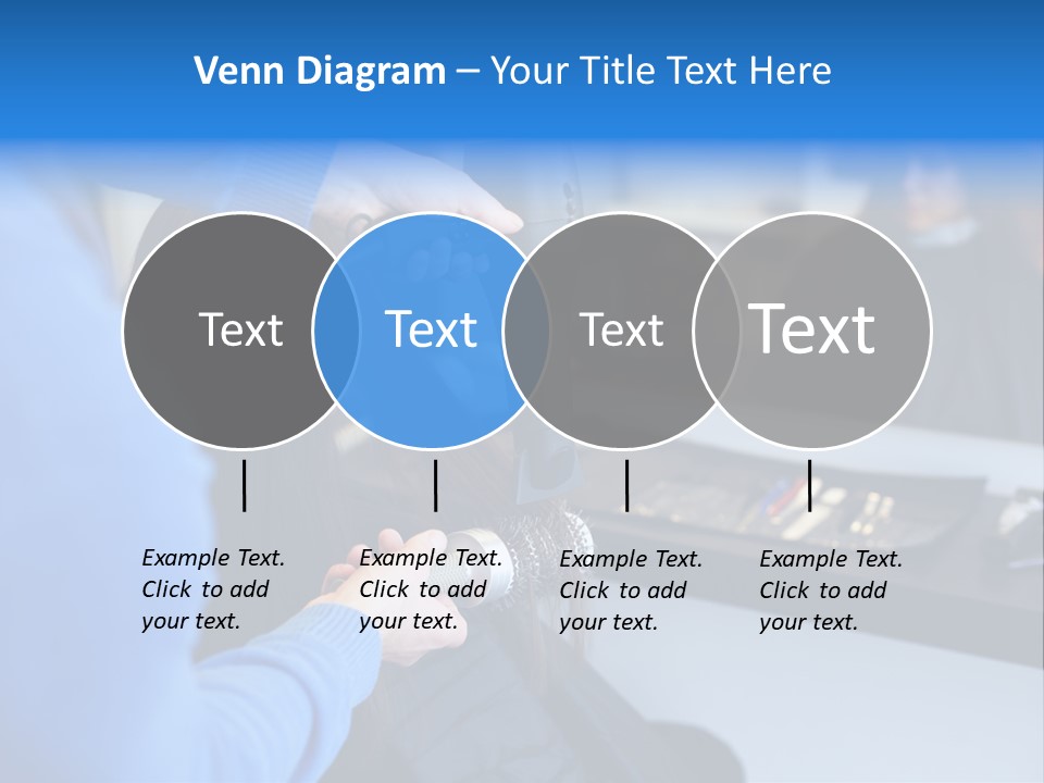 A Woman Blow Drying Her Hair In A Salon PowerPoint Template