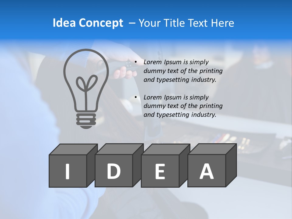 A Woman Blow Drying Her Hair In A Salon PowerPoint Template