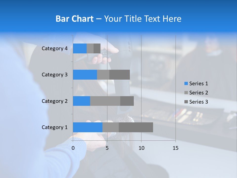 A Woman Blow Drying Her Hair In A Salon PowerPoint Template