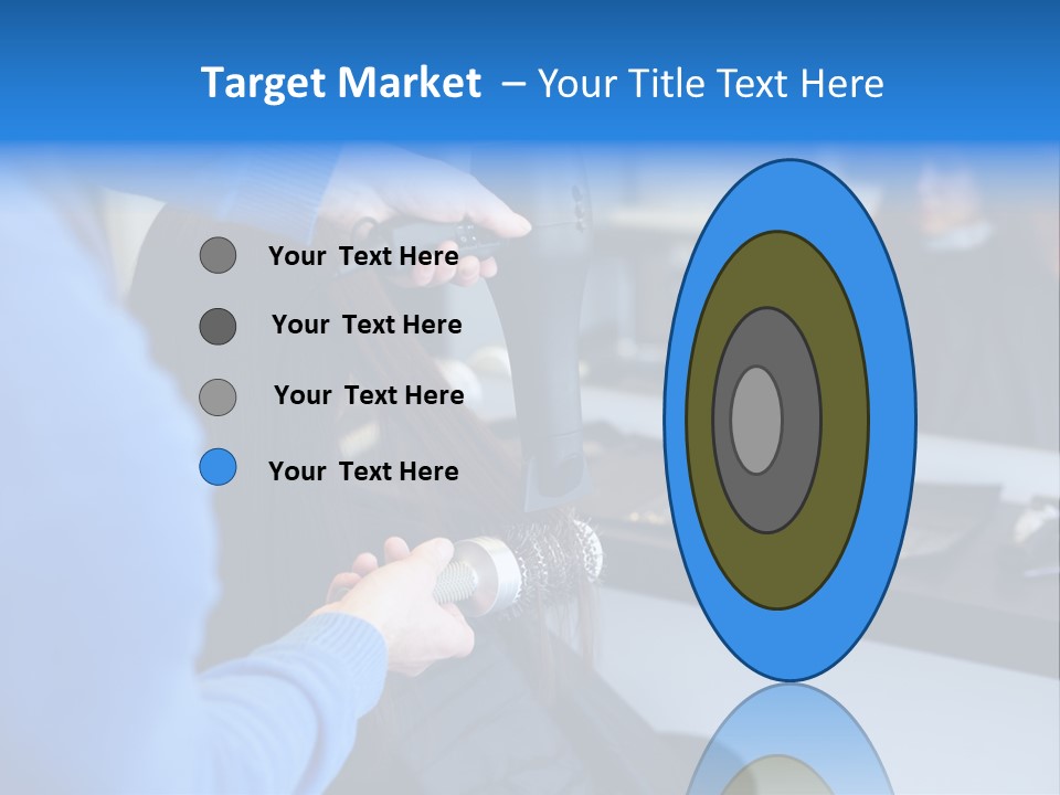 A Woman Blow Drying Her Hair In A Salon PowerPoint Template