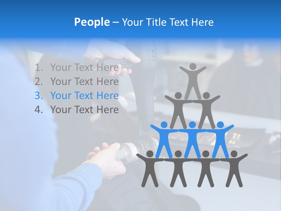 A Woman Blow Drying Her Hair In A Salon PowerPoint Template