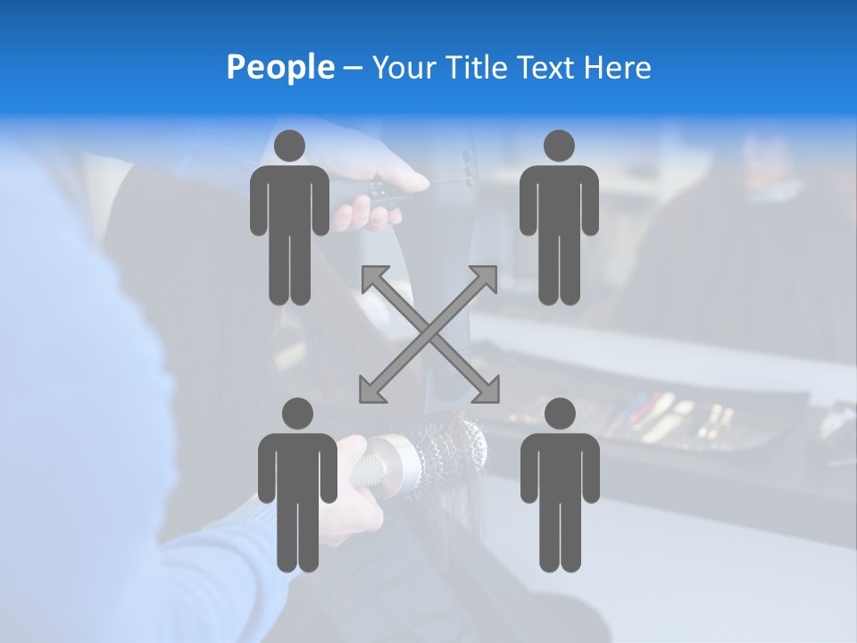 A Woman Blow Drying Her Hair In A Salon PowerPoint Template