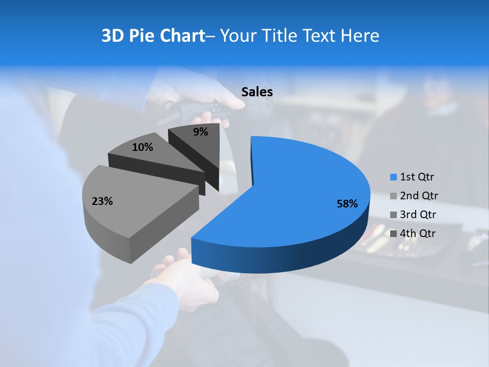 A Woman Blow Drying Her Hair In A Salon PowerPoint Template