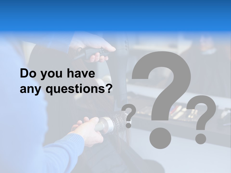 A Woman Blow Drying Her Hair In A Salon PowerPoint Template