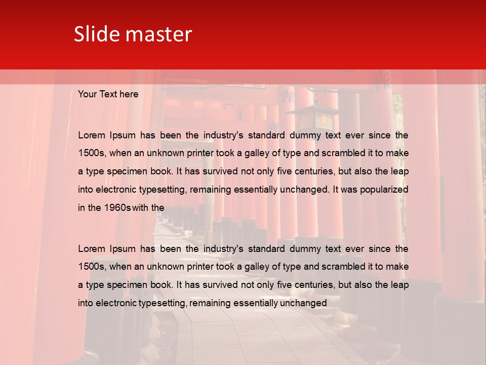 Orange Way Torii PowerPoint Template