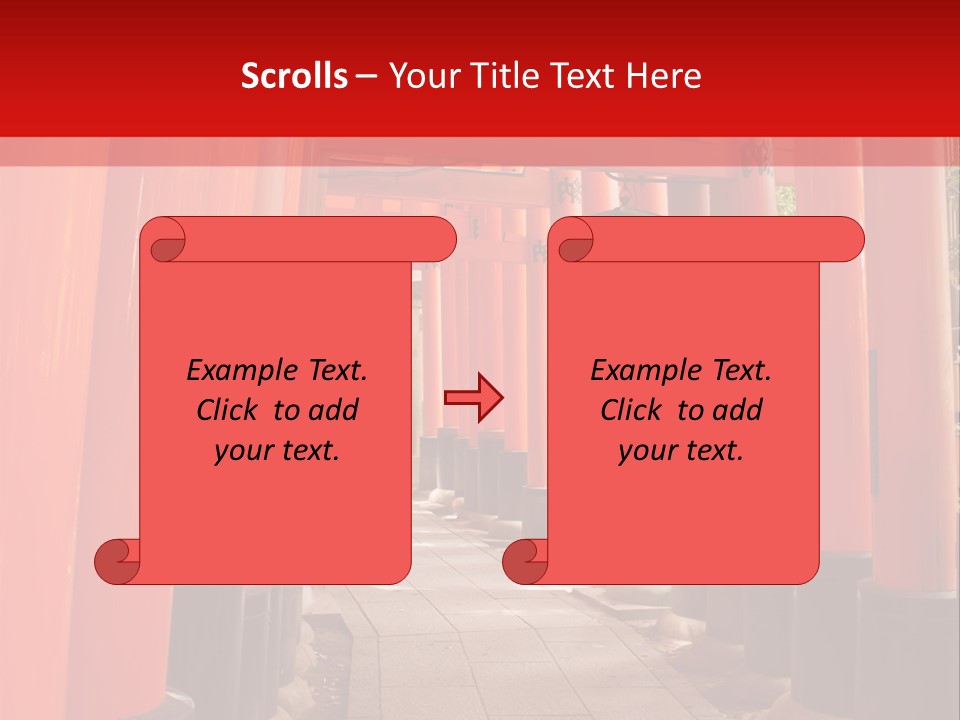 Orange Way Torii PowerPoint Template