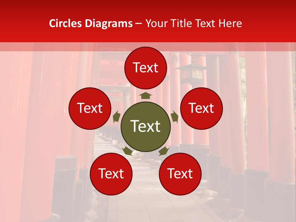 Orange Way Torii PowerPoint Template