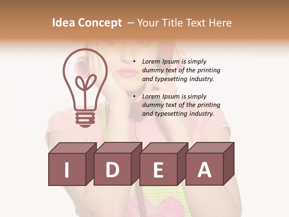 Apron Listening Green PowerPoint Template