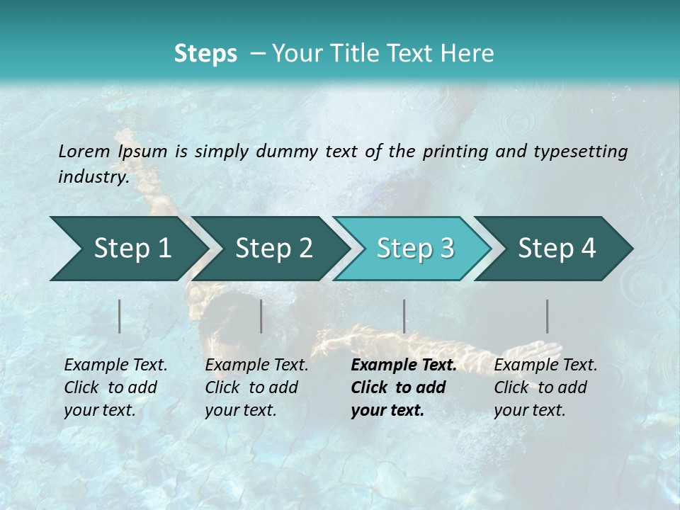 A Man Swimming In A Pool Of Water Powerpoint Template PowerPoint Template