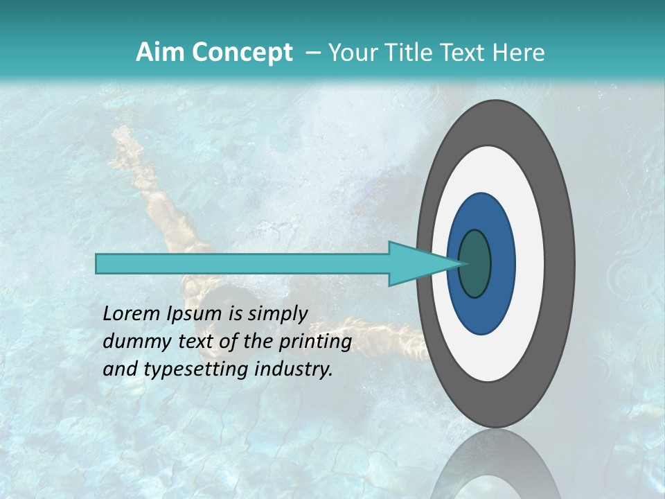 A Man Swimming In A Pool Of Water Powerpoint Template PowerPoint Template