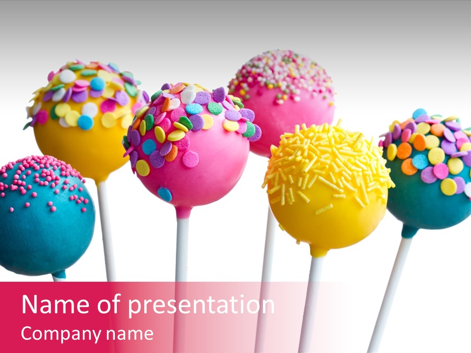Candy Cake Stick PowerPoint Template