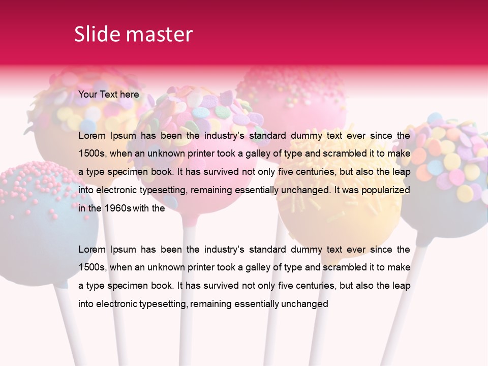 Candy Cake Stick PowerPoint Template