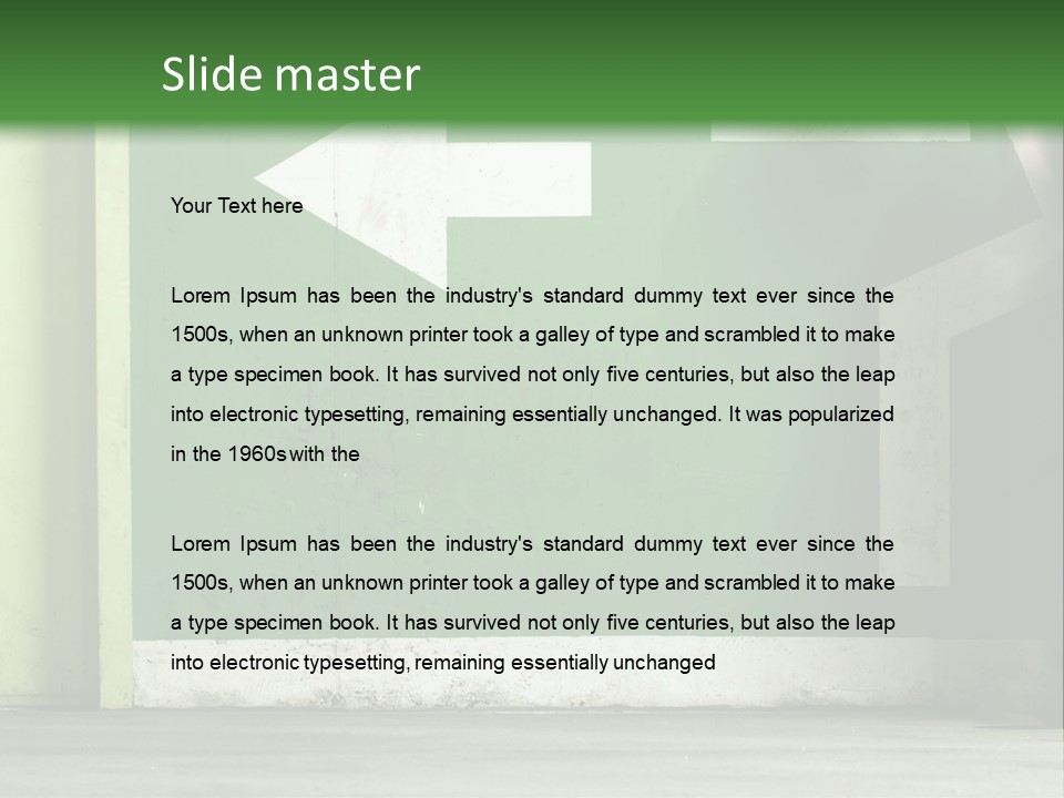 A Man Walking Down A Street Next To A Green Wall PowerPoint Template