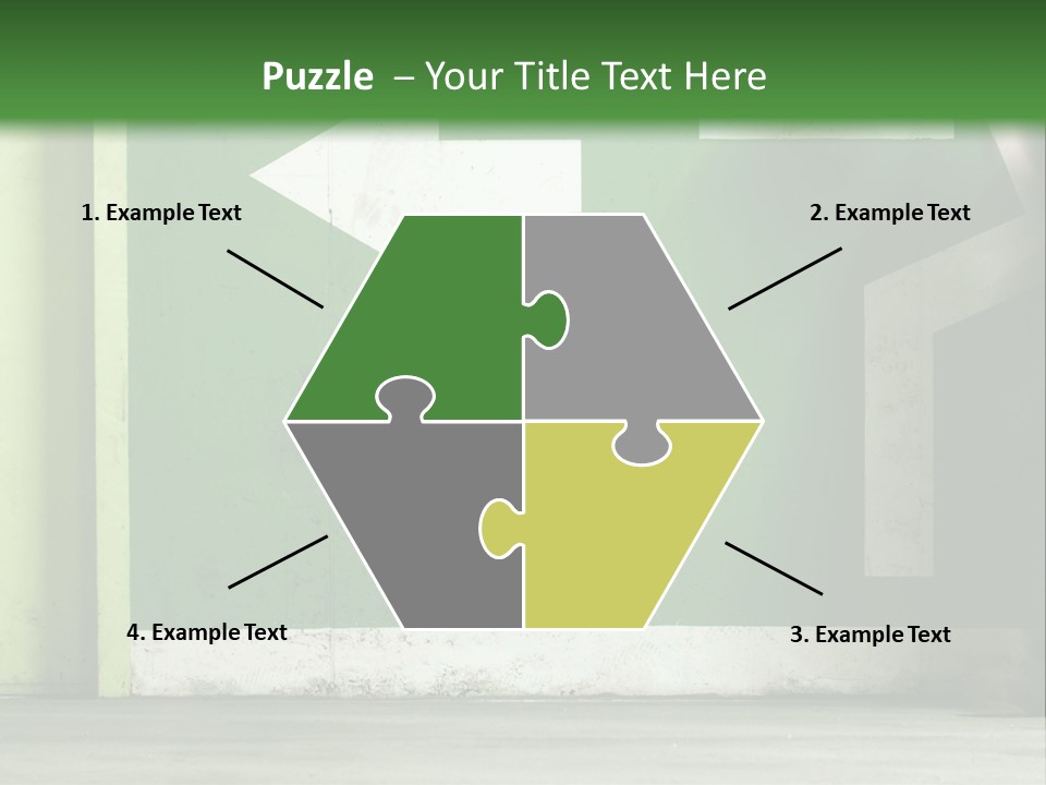 A Man Walking Down A Street Next To A Green Wall PowerPoint Template