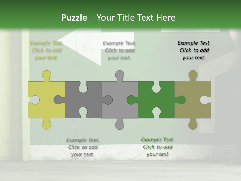 A Man Walking Down A Street Next To A Green Wall PowerPoint Template