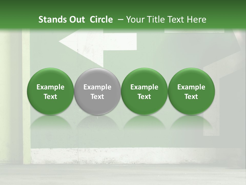 A Man Walking Down A Street Next To A Green Wall PowerPoint Template