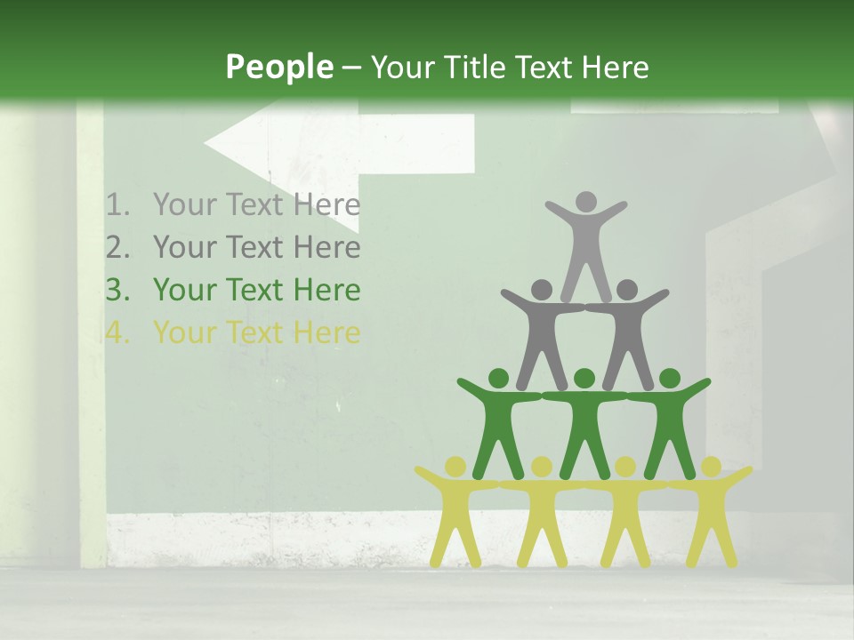 A Man Walking Down A Street Next To A Green Wall PowerPoint Template