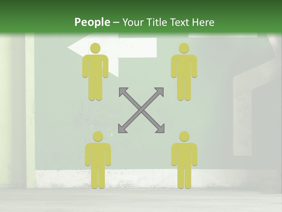 A Man Walking Down A Street Next To A Green Wall PowerPoint Template