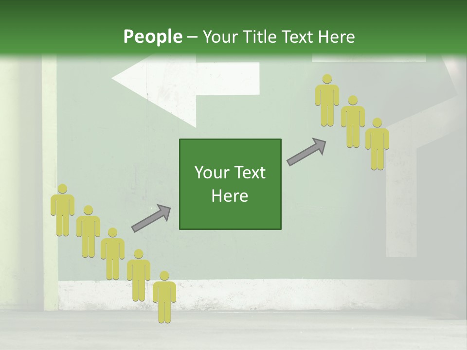 A Man Walking Down A Street Next To A Green Wall PowerPoint Template