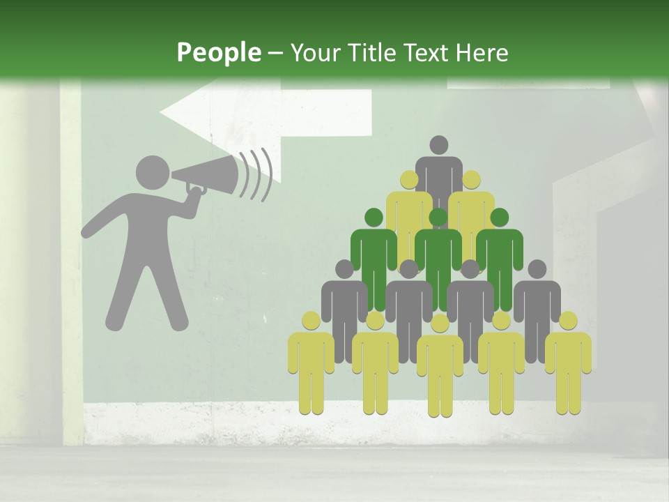 A Man Walking Down A Street Next To A Green Wall PowerPoint Template