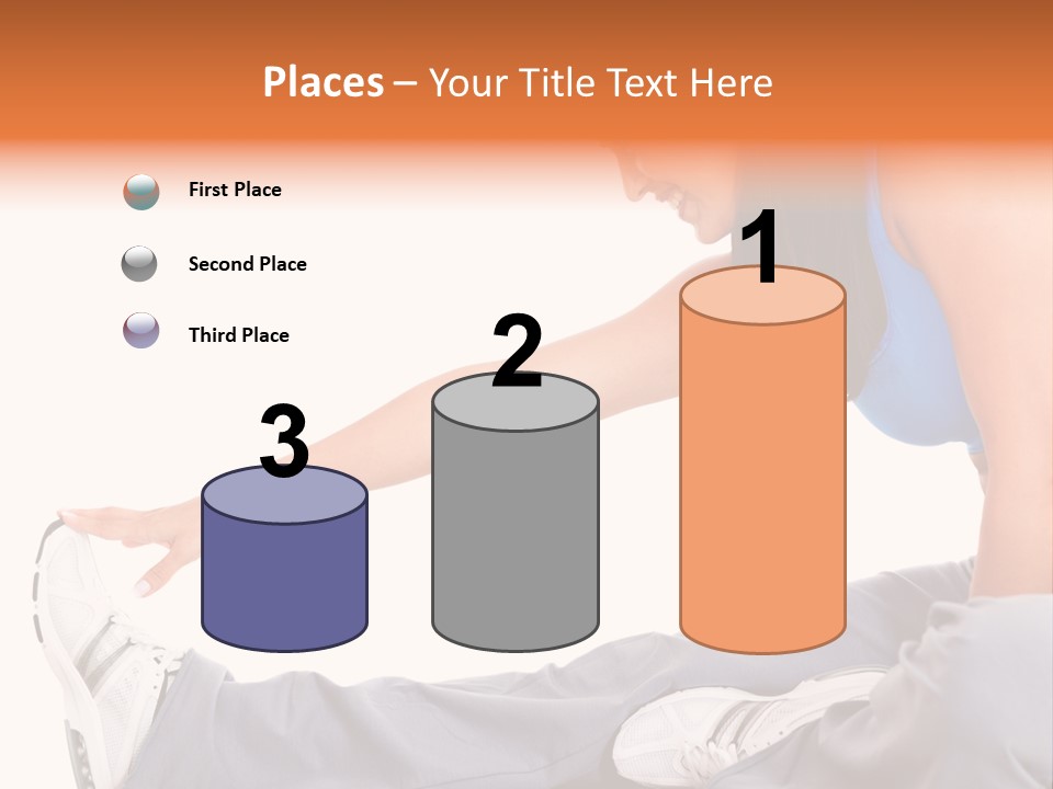 A Woman In A Blue Top Is Doing A Yoga Pose PowerPoint Template