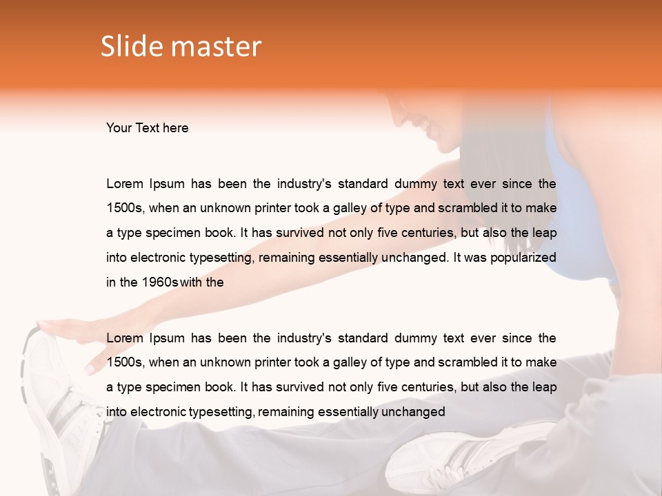 A Woman In A Blue Top Is Doing A Yoga Pose PowerPoint Template